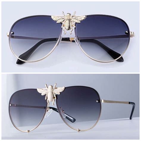 gucci bee sunglasses aviator|Gucci aviator sunglasses shades.